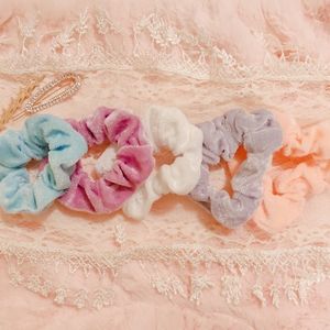 Pastel Velvet Scrunchies Set